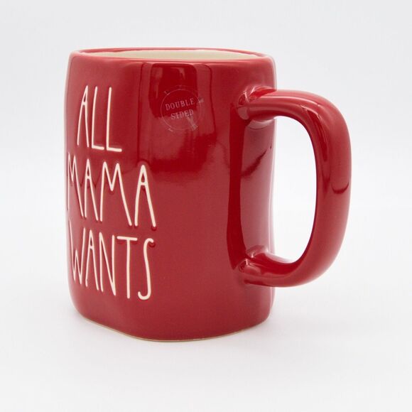 Red Rae Dunn Mug, All Mama Wants for Christmas 16oz Ceramic Coffee Cup Gift, New - Picture 9 of 10